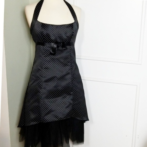 Vintage 90s Polka Dot Halter Dress Pinup Retro - Picture 7 of 7